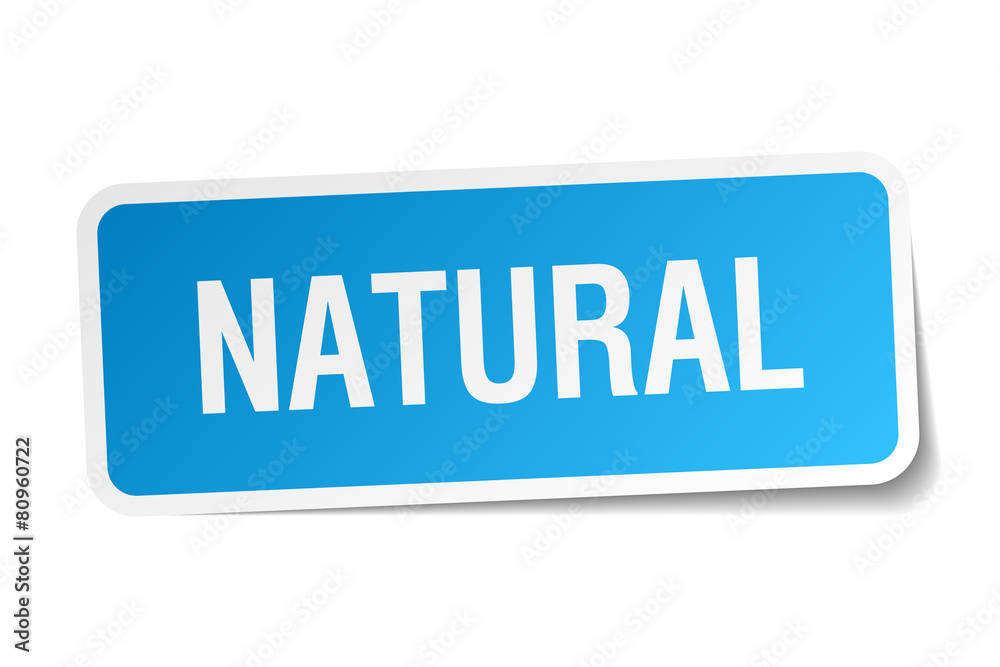 natural blue square sticker isolated on white natural blue square sticker isolated on white