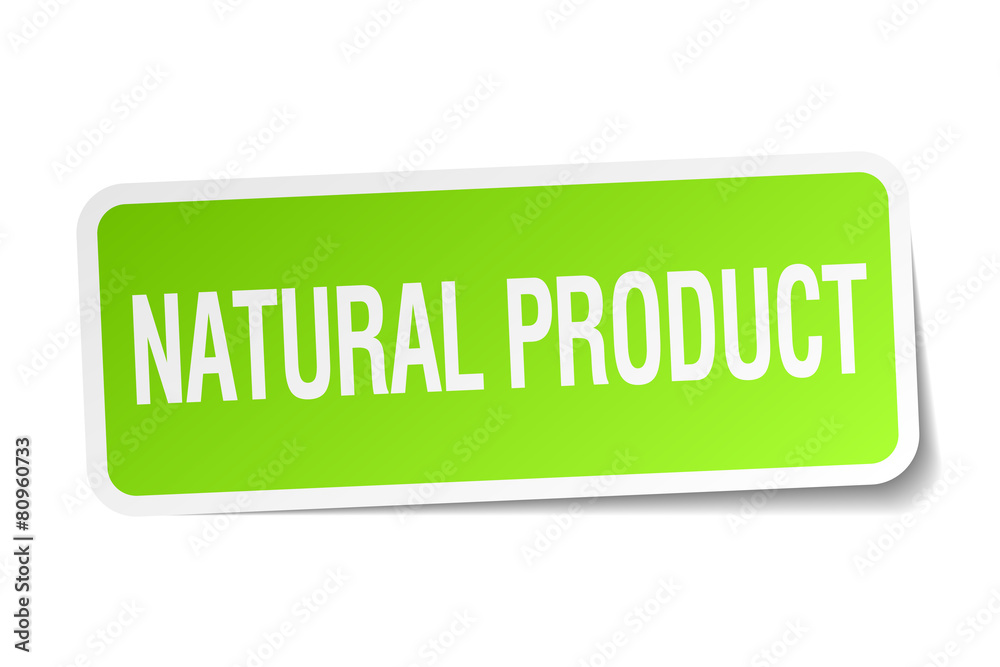 natural product green square sticker on white background natural product green square sticker on white background