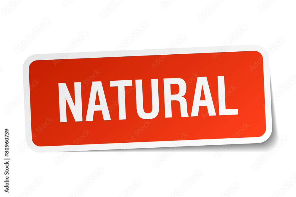 natural red square sticker isolated on white natural red square sticker isolated on white