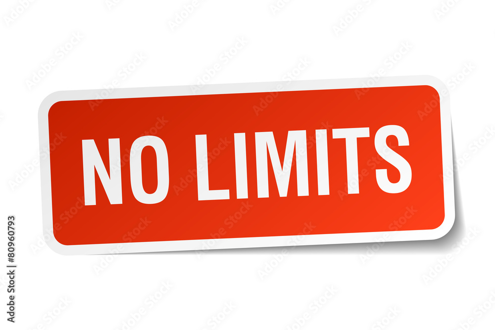 no limits red square sticker isolated on white no limits red square sticker isolated on white
