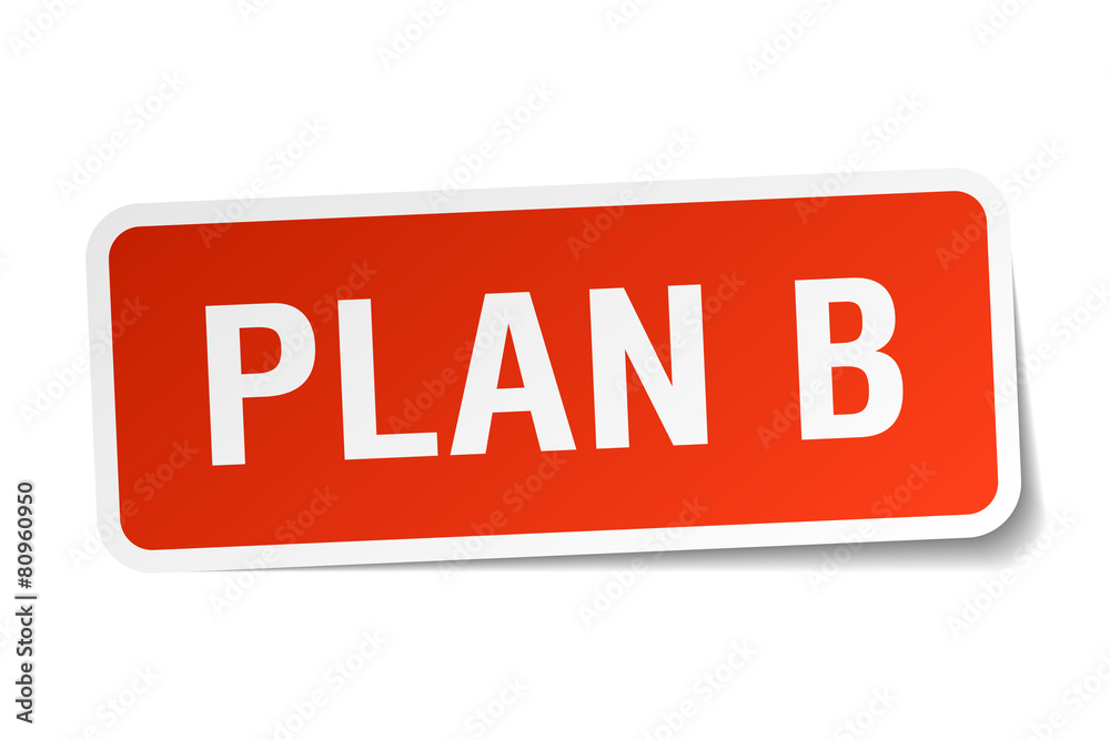 plan b red square sticker isolated on white plan b red square sticker isolated on white