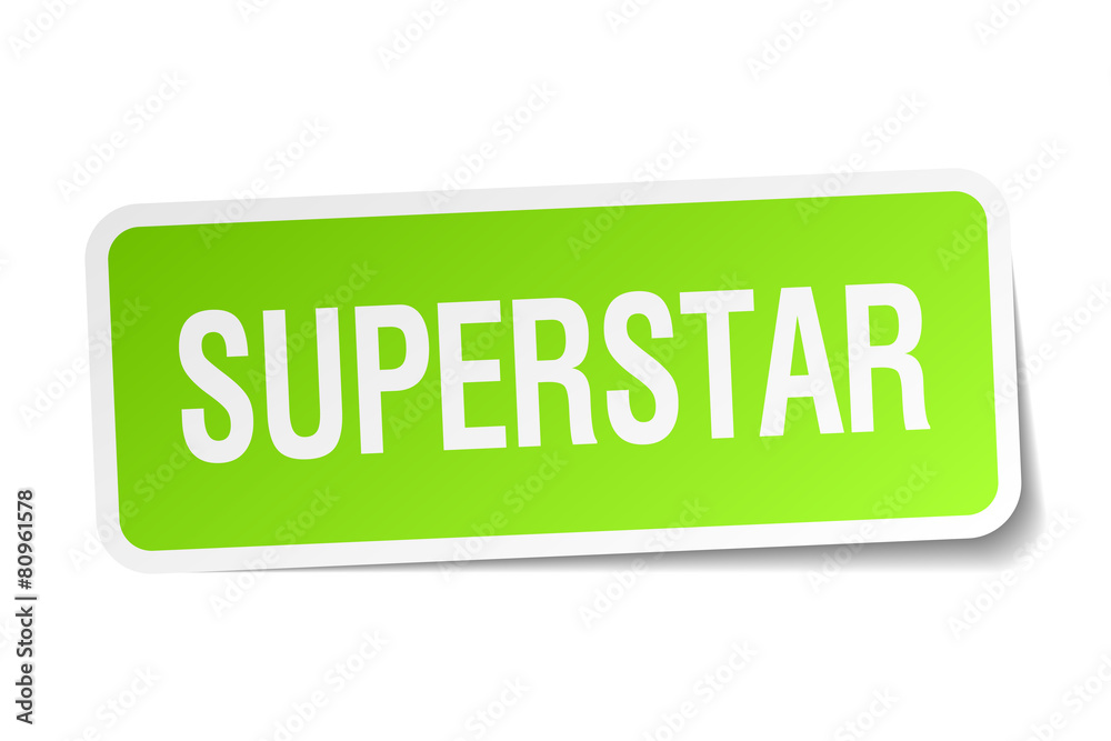 superstar green square sticker on white background superstar green square sticker on white background