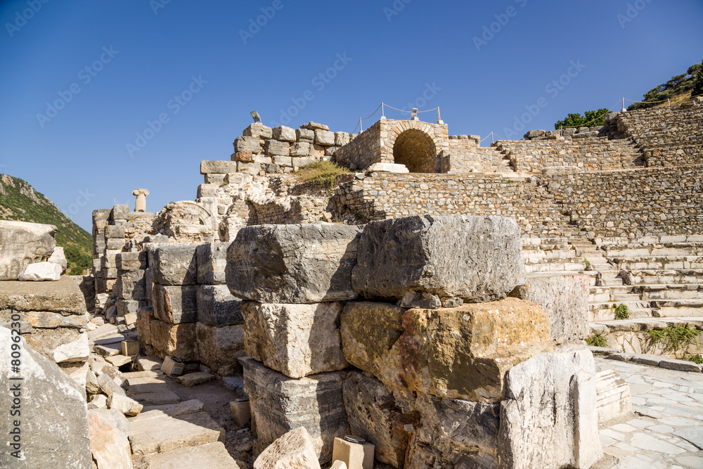 Archaeological site of Ephesus, Turkey. The ruins of the Odeon