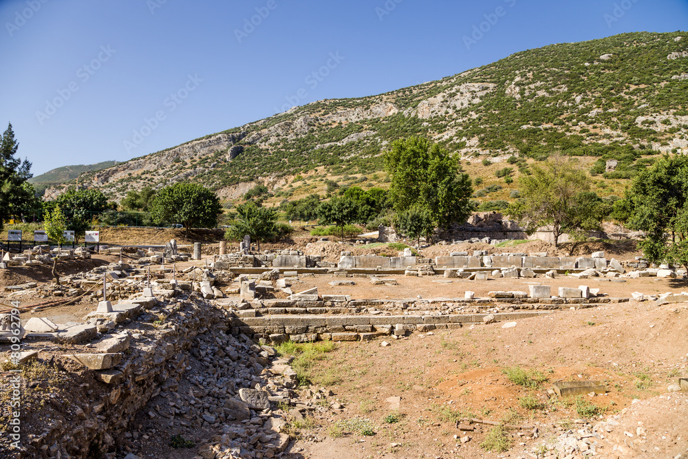 Landscape with the archeological area of ancient Ephesus, Turkey Landscape with the archeological area of ancient Ephesus, Turkey
