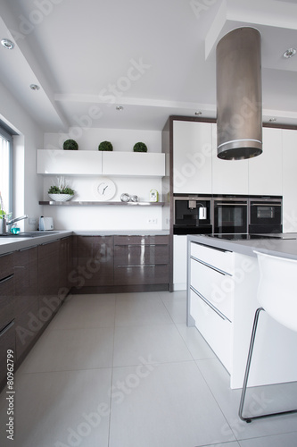 Fototapeta Naklejka Na Ścianę i Meble -  Wooden cupboards in modern kitchen