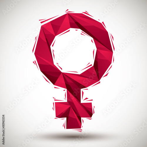 Red female sign geometric i...