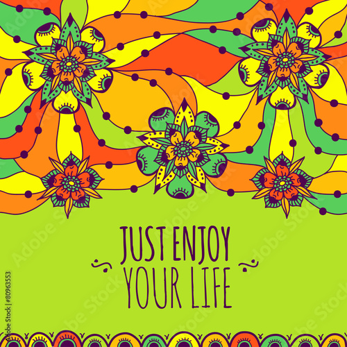 Colorful banner Just enjoy your life