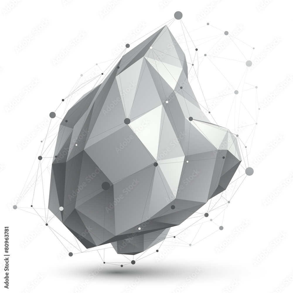 Naklejka premium Contemporary distorted black and white stylish construction, abs