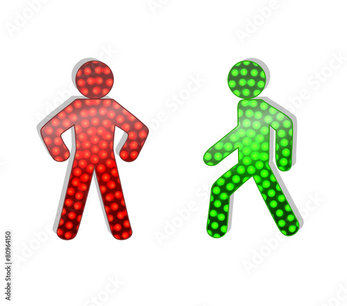 pedestrian traffic lights red and green.