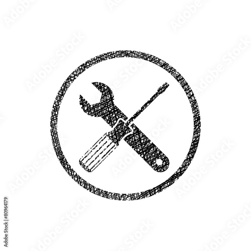 Repair icon with wrench and...
