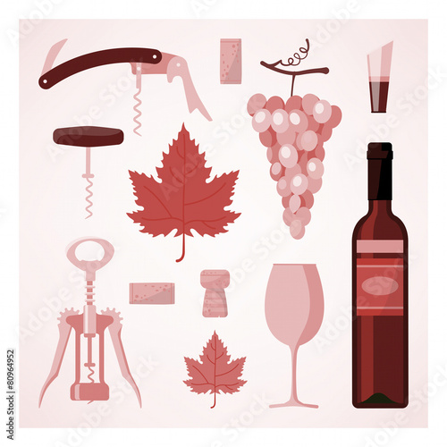 Red wine vintage illustration