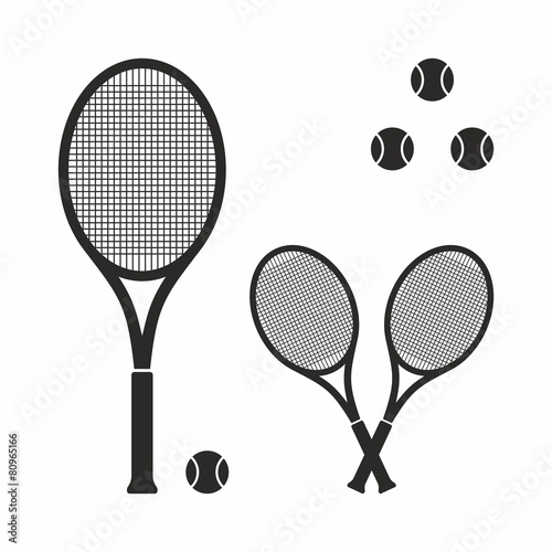 Tennis racket icon set