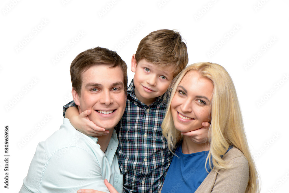 Cheerful family of three enjoying time together Cheerful family of three enjoying time together