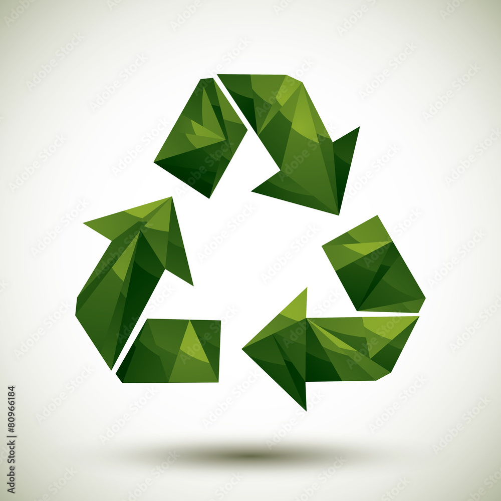 Green recycle geometric icon made in 3d modern style, best for u Green recycle geometric icon made in 3d modern style, best for u