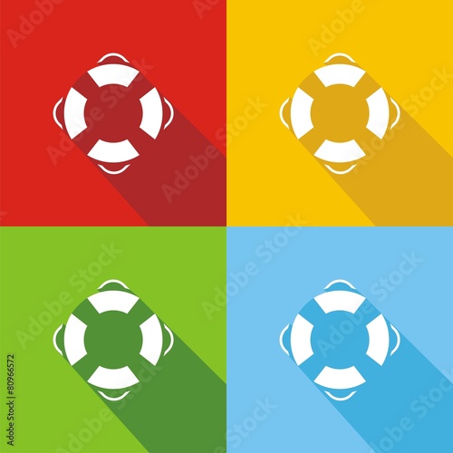 Iconos salvavidas colores sombra