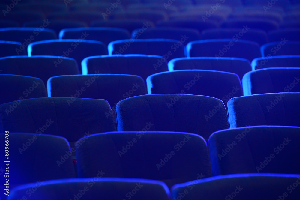 Empty comfortable green seats in theater, cinema Empty comfortable green seats in theater, cinema
