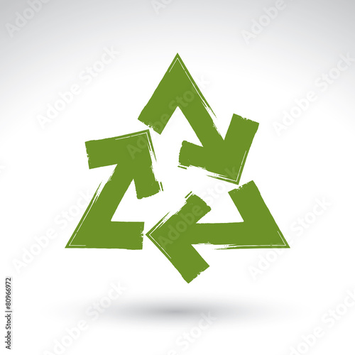 Hand-painted recycle sign i...
