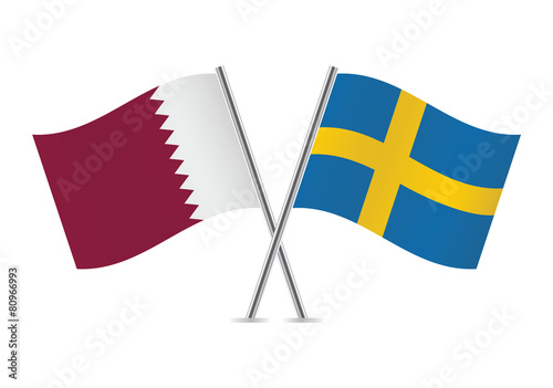 Free Download Swedish and Qatar flags. Vector illustration. - GFXLoad