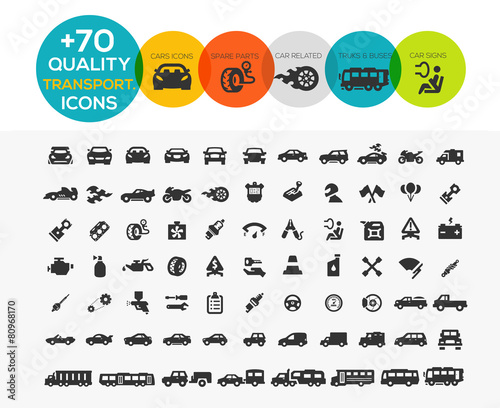 74 Transportation Icons extreme Series