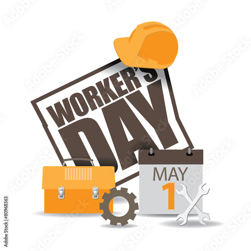 May first workers day icon EPS 10 vector