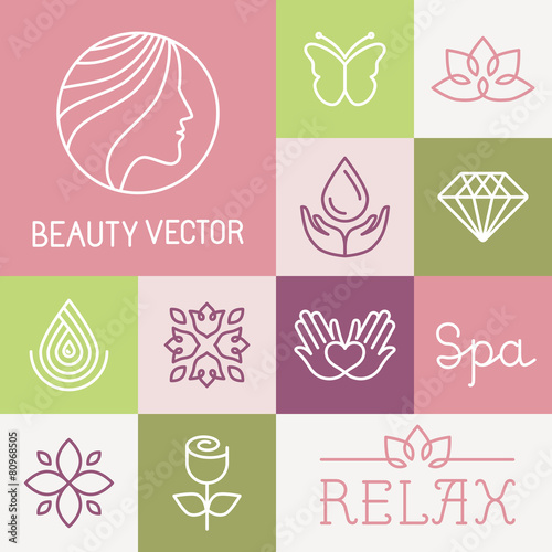 Vector spa and cosmetics logos
