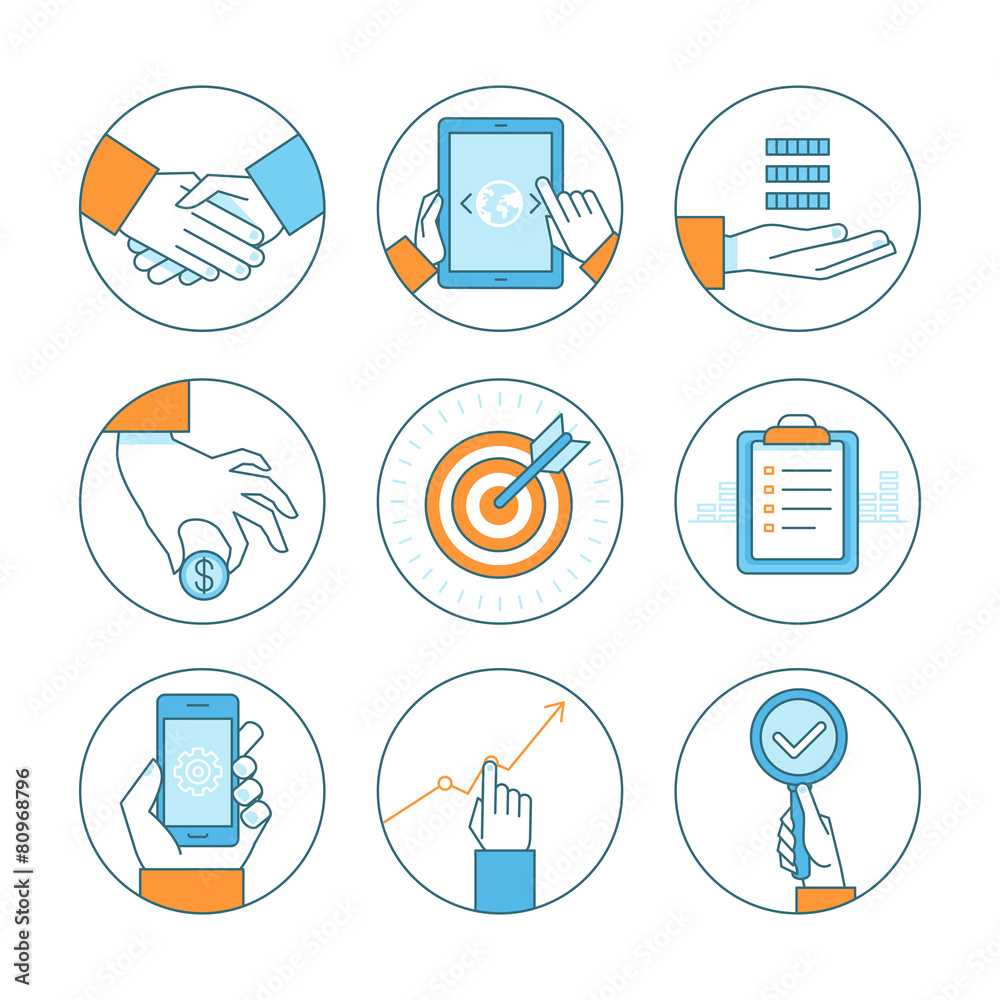 Vector business concepts and icons Vector business concepts and icons