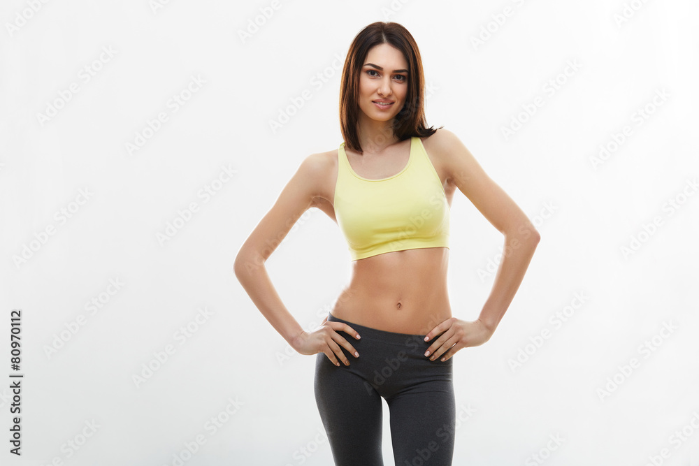 Fitness Woman against white background. Fitness Woman against white background.