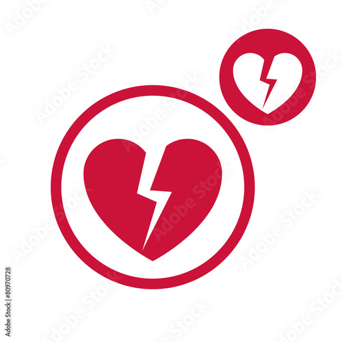 Broken heart vector simple ...