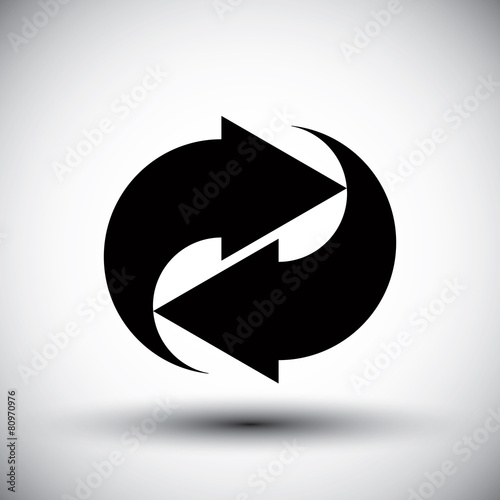 Reload refresh arrows loop vector simple single color icon.