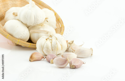 cloves of garlic isolated on white background