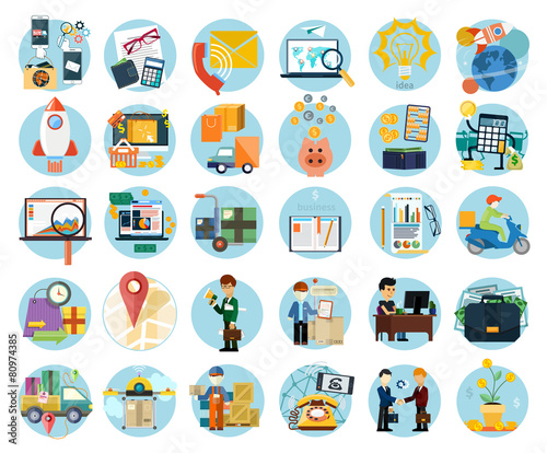 Set of Business Icon Banners