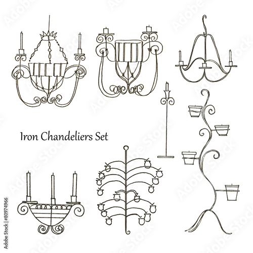 Iron chandeliers set
