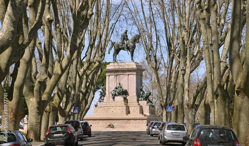 statua di garibaldi al gianicolo in roma photo