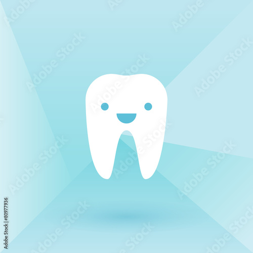 Happy tooth. Low poly background
