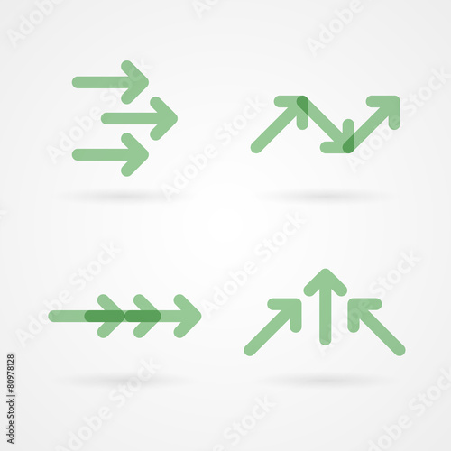 Set: green arrow icons