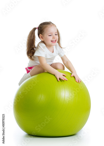child girl doing fitness ex...