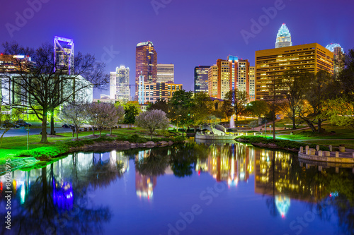 Charlotte  North Carolina Park Cityscape