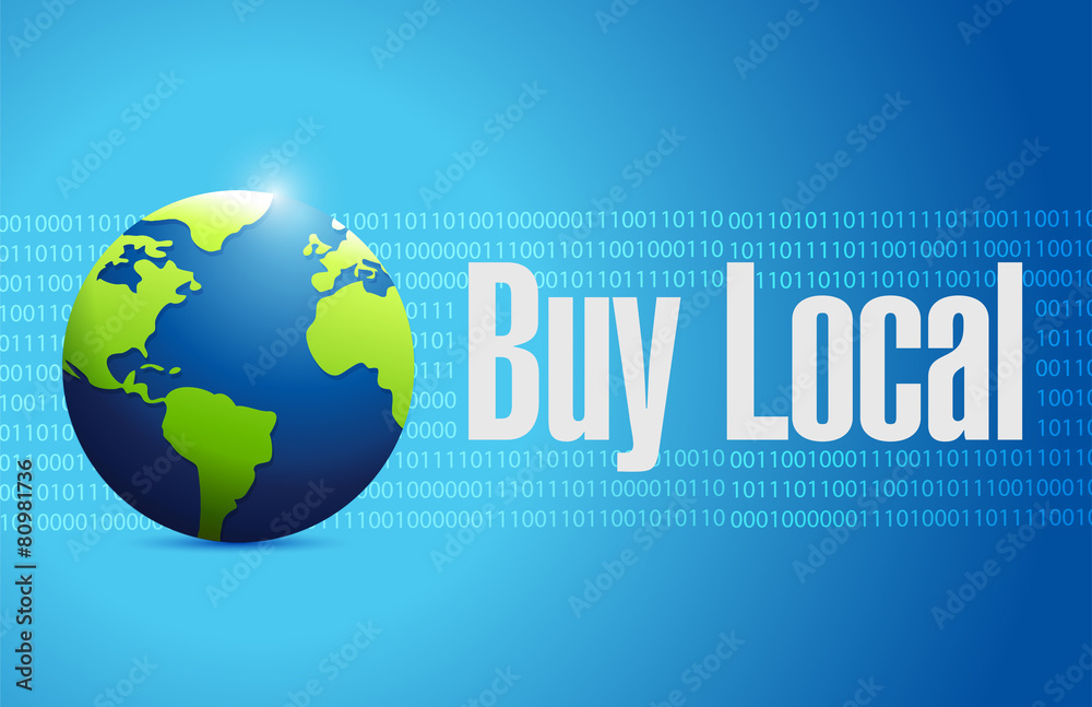 buy local globe sign illustration design