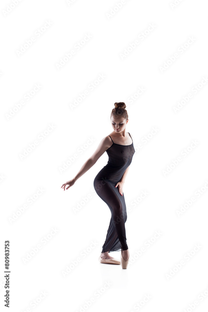 Seductive ballet dancer posing in erotic negligee