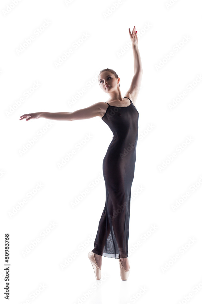 Fascinating young ballerina posing in erotic dress