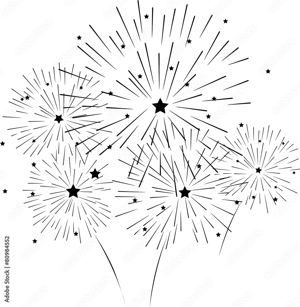 silhouette of fireworks