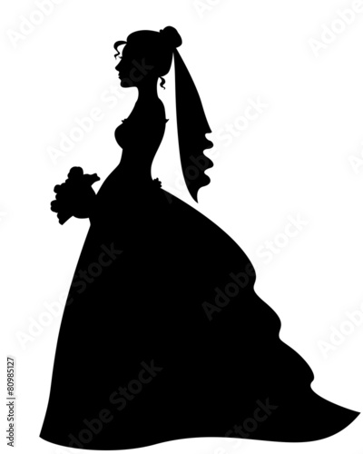 Silhouette of bride