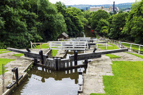 Bingley Canal Locks, Bingley. Yorkshire, Engand. photo