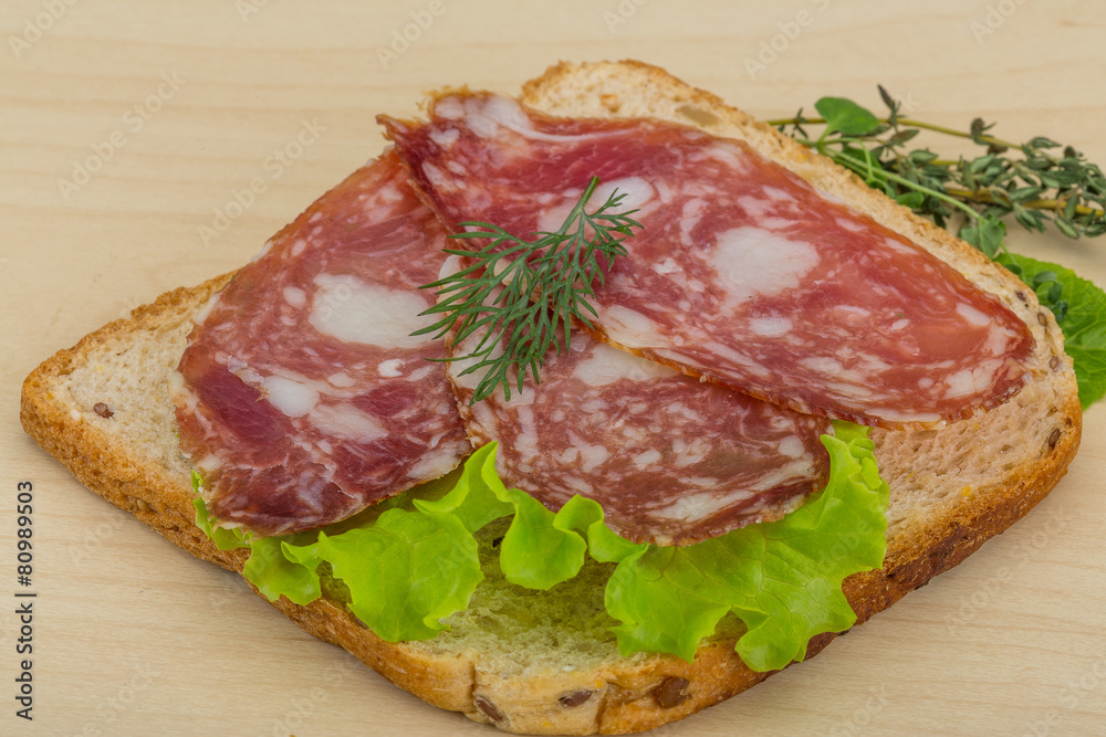 Salami sandwich