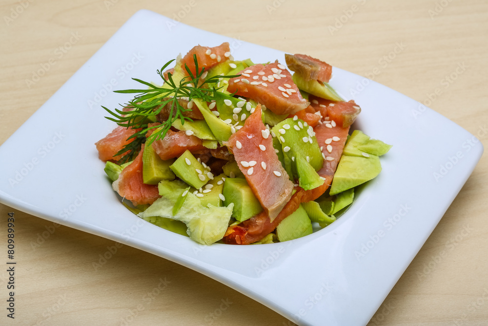 Salmon and avocado salad