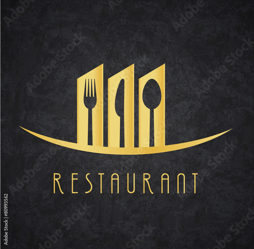 Logo Restaurante Gold and Black