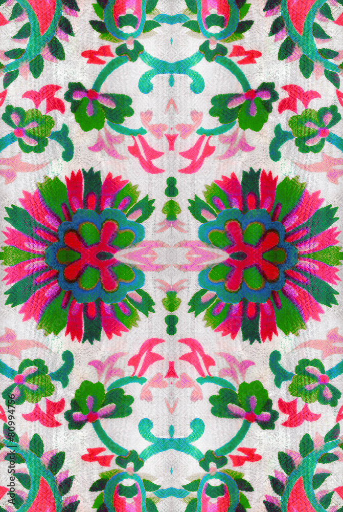 .The ornament of the pieces of fabric with a pattern .The ornament of the pieces of fabric with a pattern