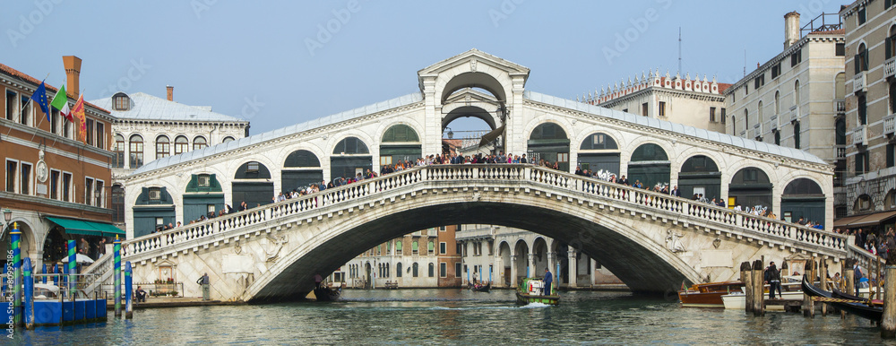 rialto bridge panorama in Venice