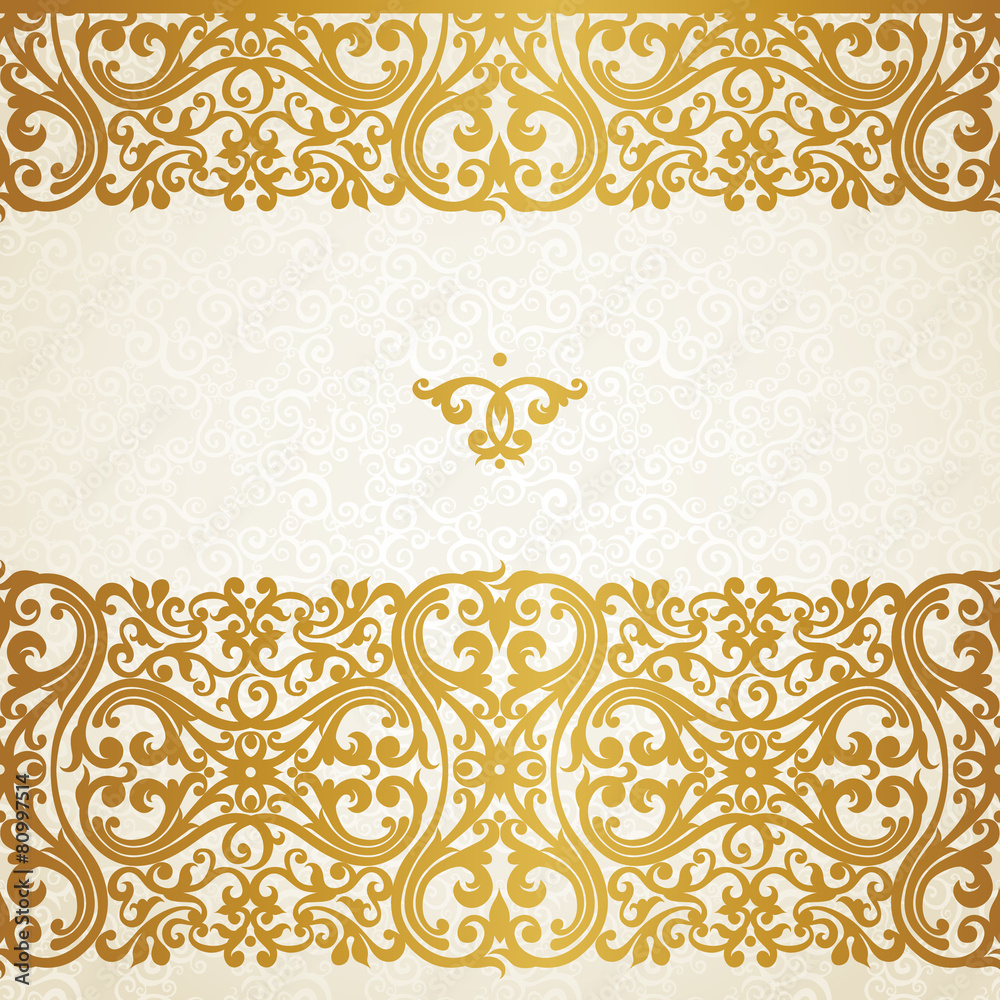 Vector vintage seamless border in Victorian style.