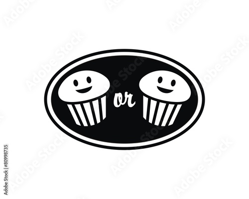 muffin cake bread logo vector